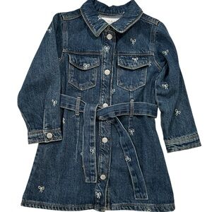Zara Blue Denim Kids Jacket with Embroidered Accents